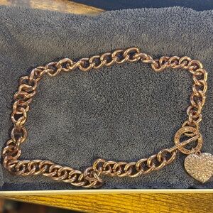 Rose Gold Heart Charm Bracelet